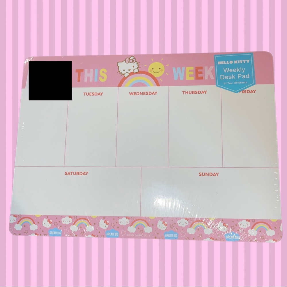 ☁️🌞🌈✨2024 Hello Kitty® by Sanrio® Weekly Desk Pad✨🌈🌞☁️
